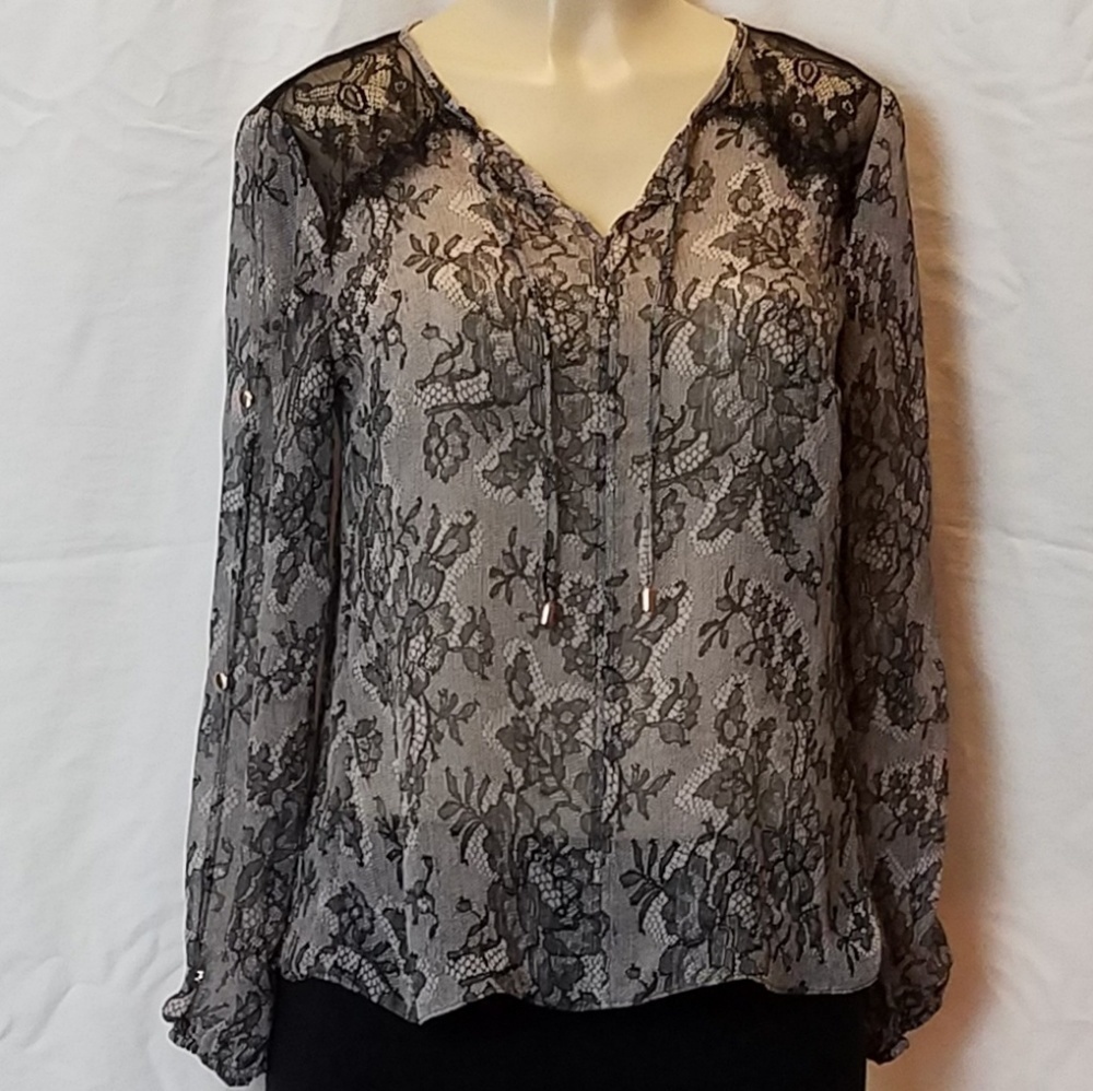 Jennifer Lopez Black Lace Blouse
